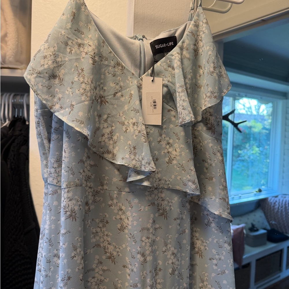 Sugarlips Sky Blue Floral Dress